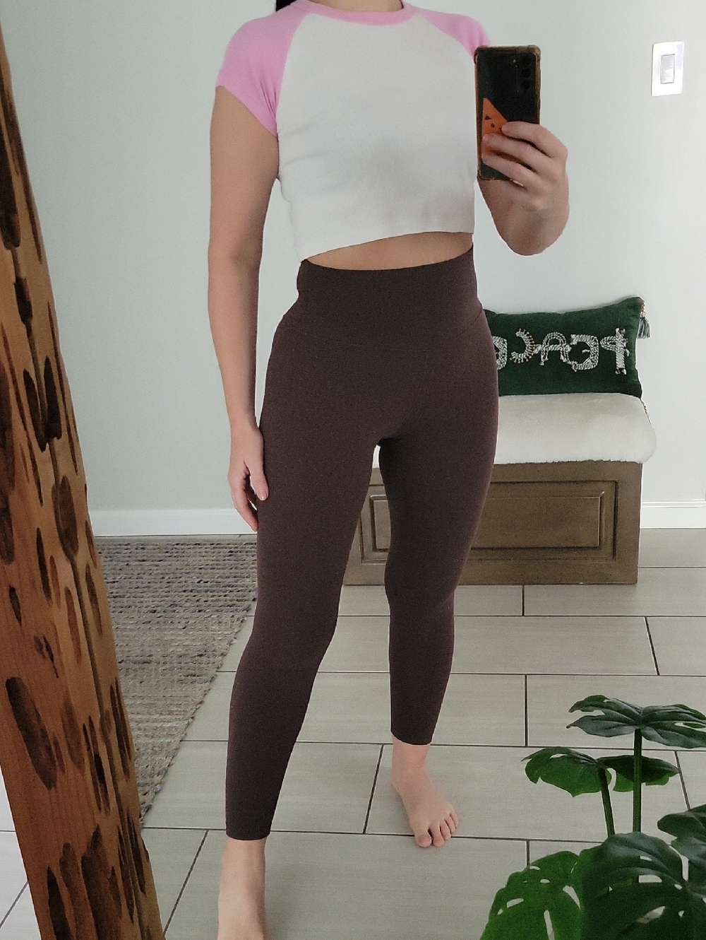 Amazon Brown High-Waist Leggings